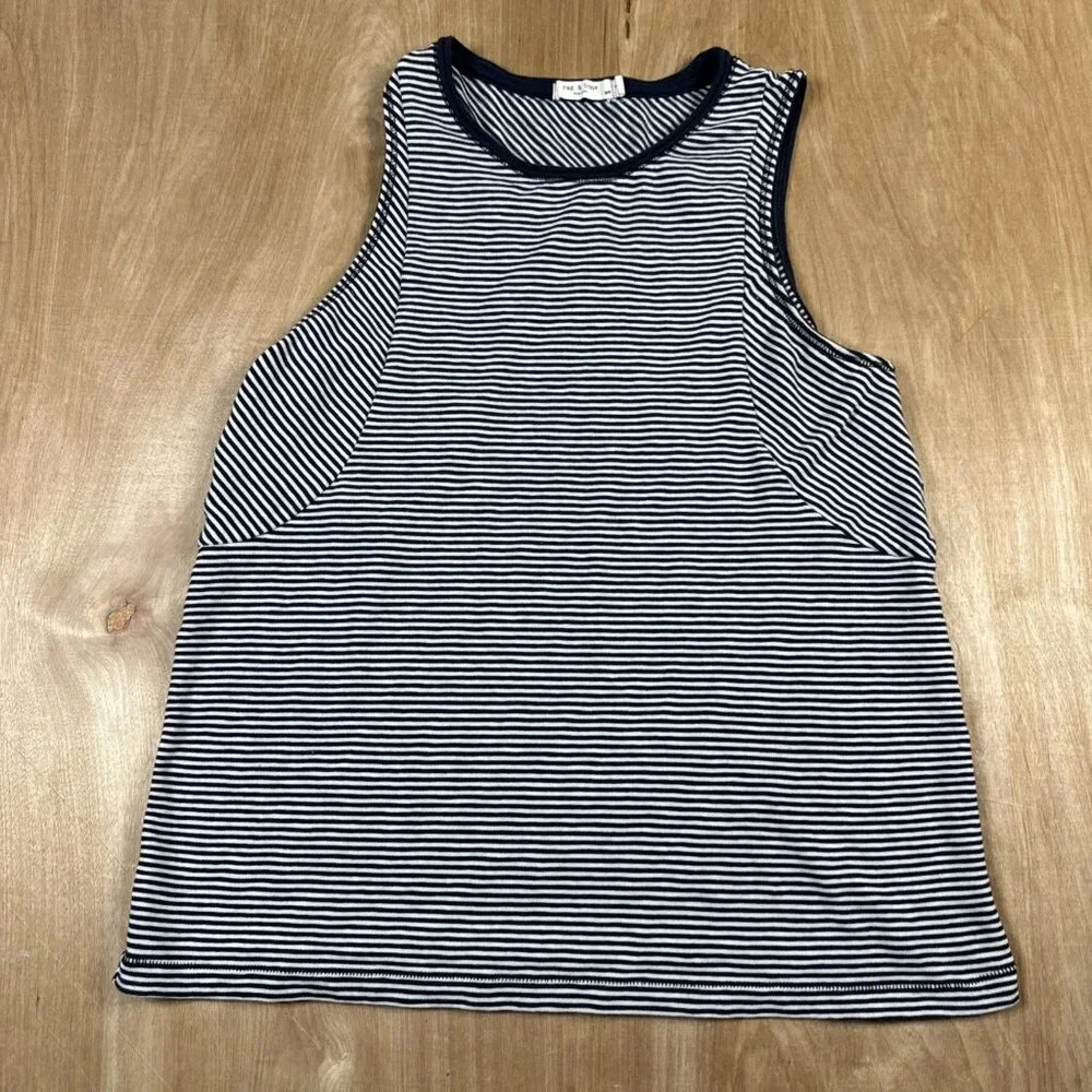 Rag & Bone Women’s Black & White Striped Tank Top Size Small - Picture 1 of 5